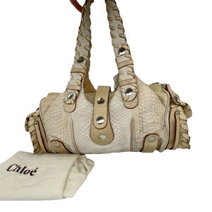 Chloe Silverado Python Medium Satchel Bag ~ Beige Cream ~ Authentic ~ VGUC